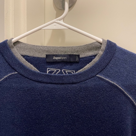 Zegna, Cotton and Cashmere Knit Crewneck Sweater - Picture 6 of 8